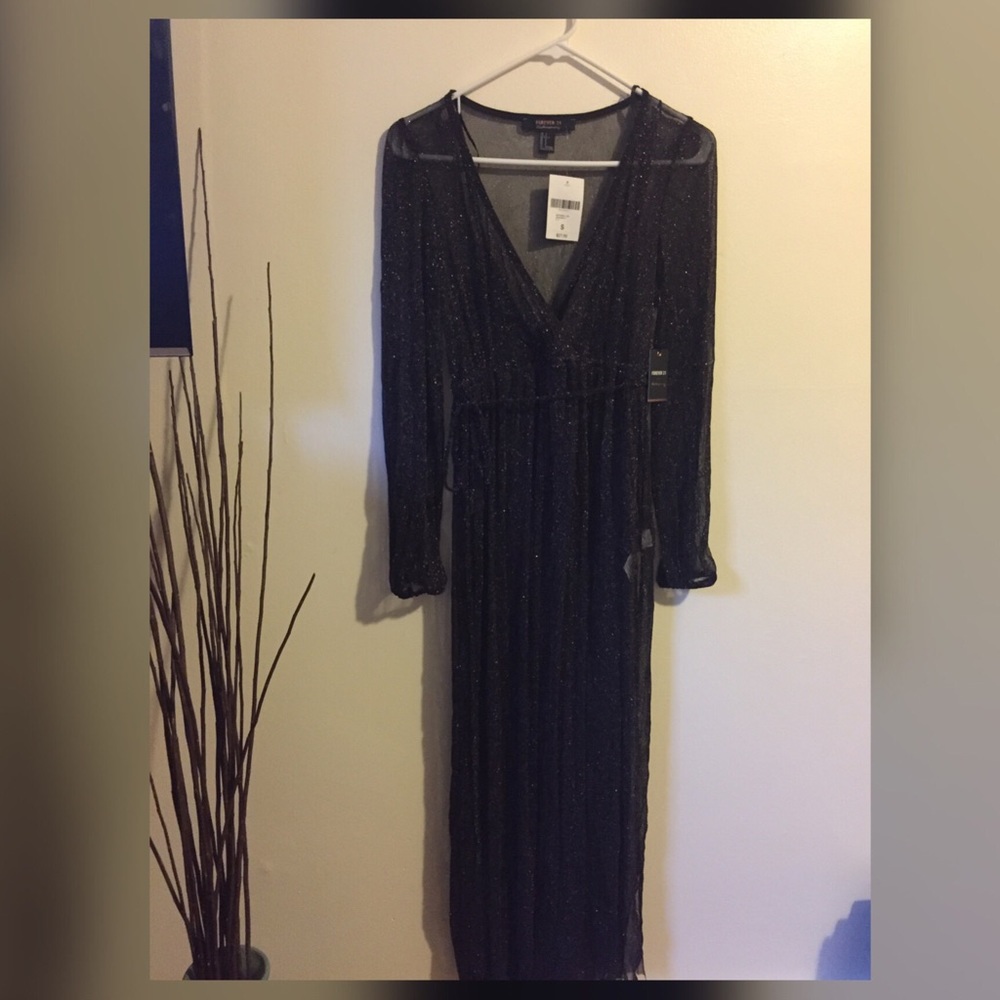 Forever21 glitter long dress, slits on sides.